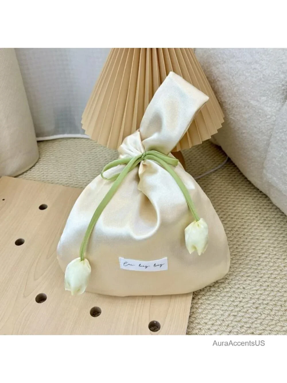 Silk Drawstring Tote Handbag Jewelry Storage Pouch